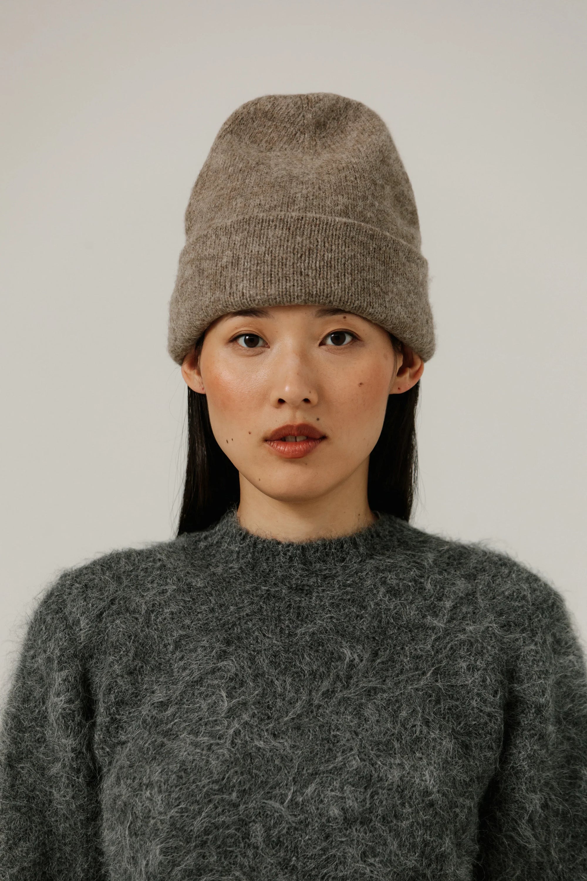 Baby Alpaca Andes Beanie in Dark Fawn