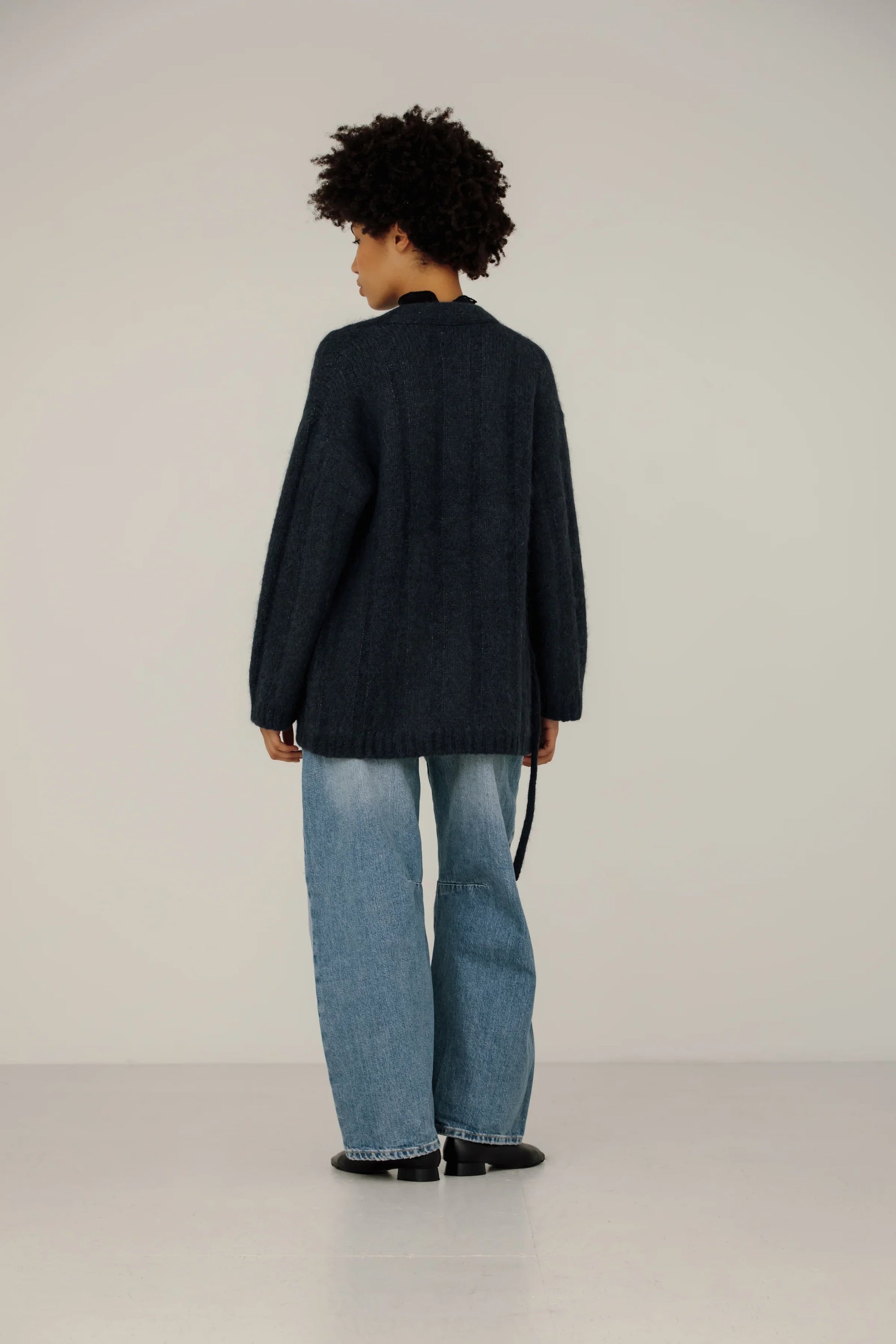 Roan Wrap Cardigan in Denim