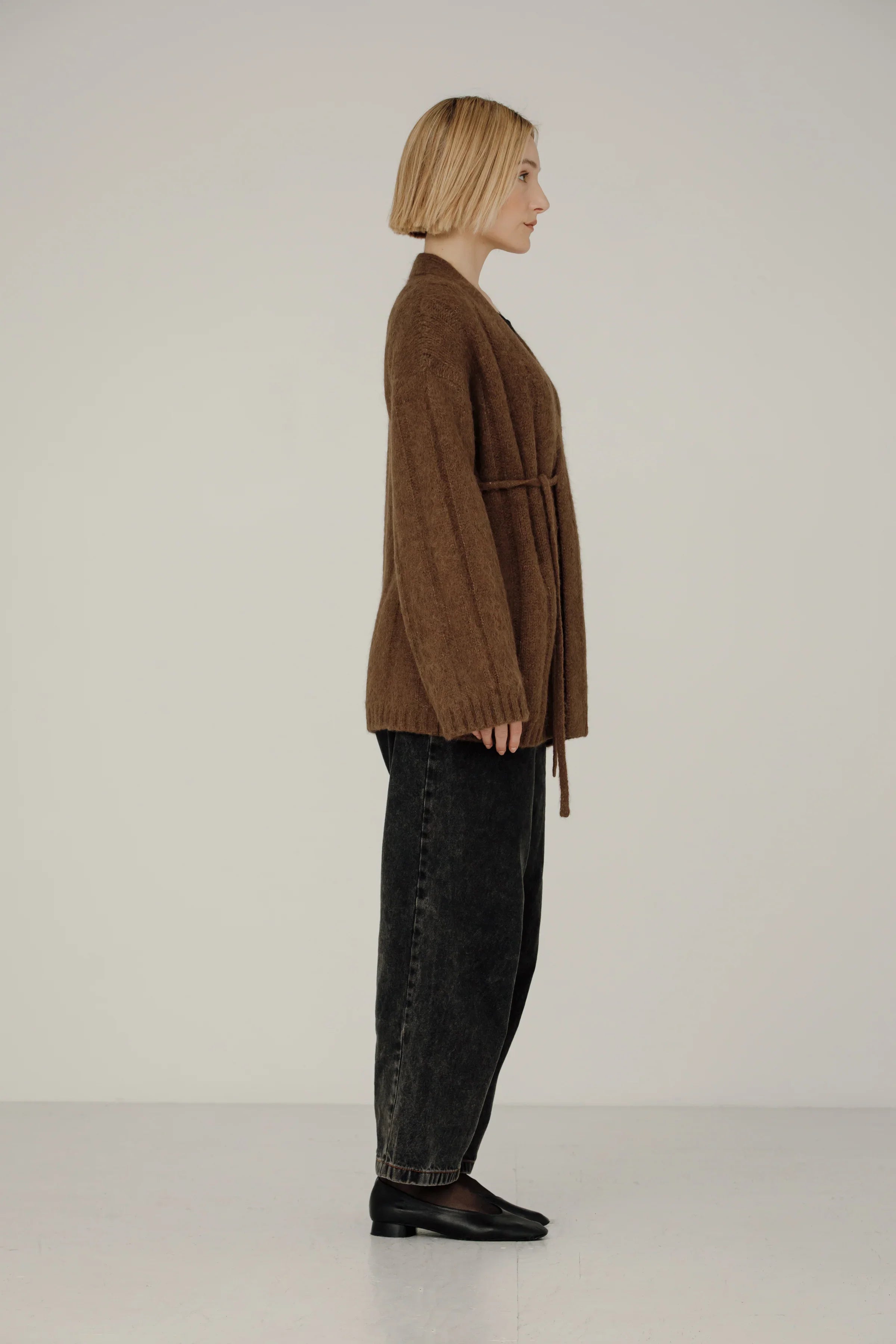 ROMANCE KNIT ブラウン reverve【リバーブ】Cable jaquard knit 