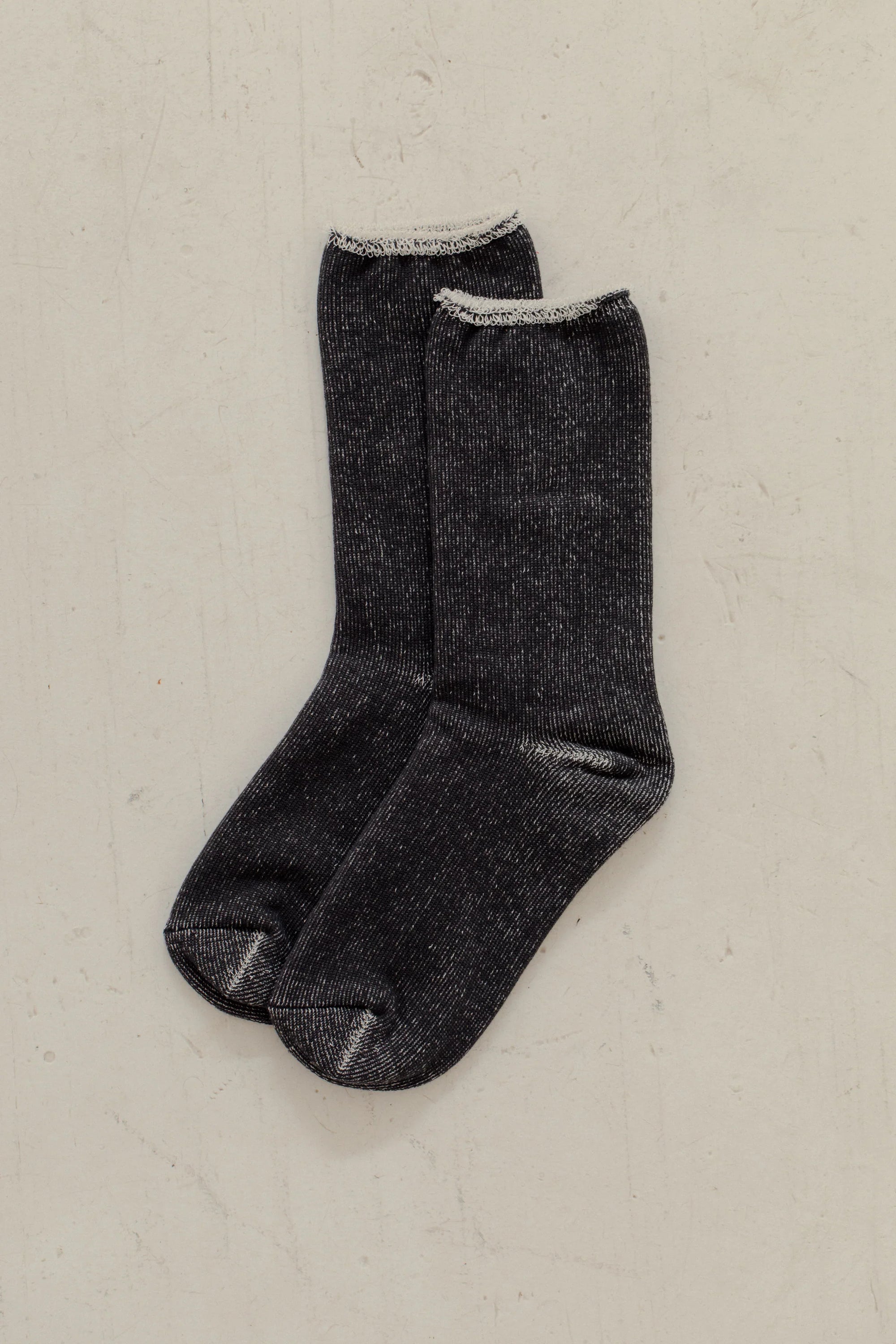 Silk Cotton Lounge Socks in Charcoal