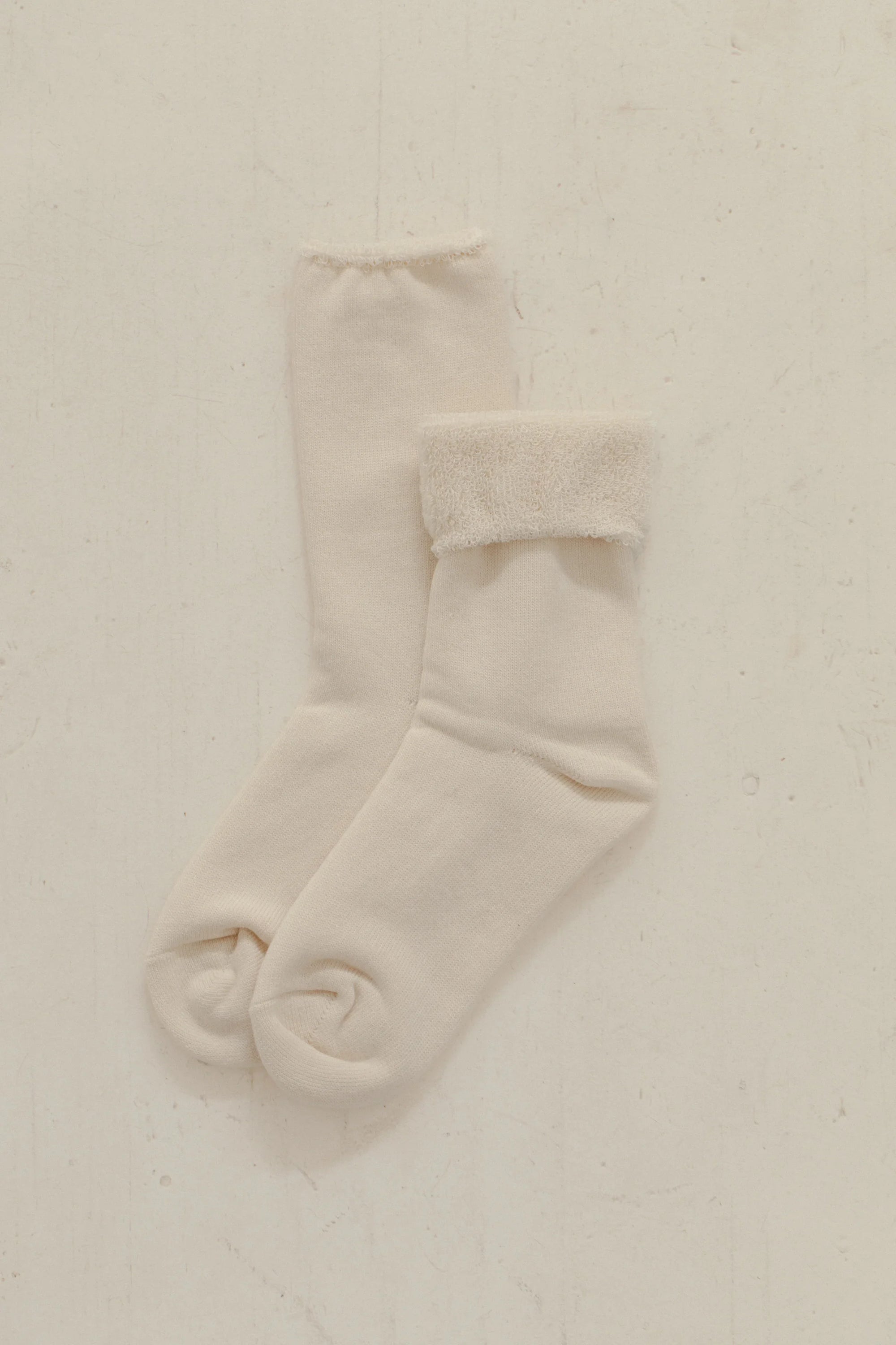 Silk Cotton Lounge Socks in Ivory
