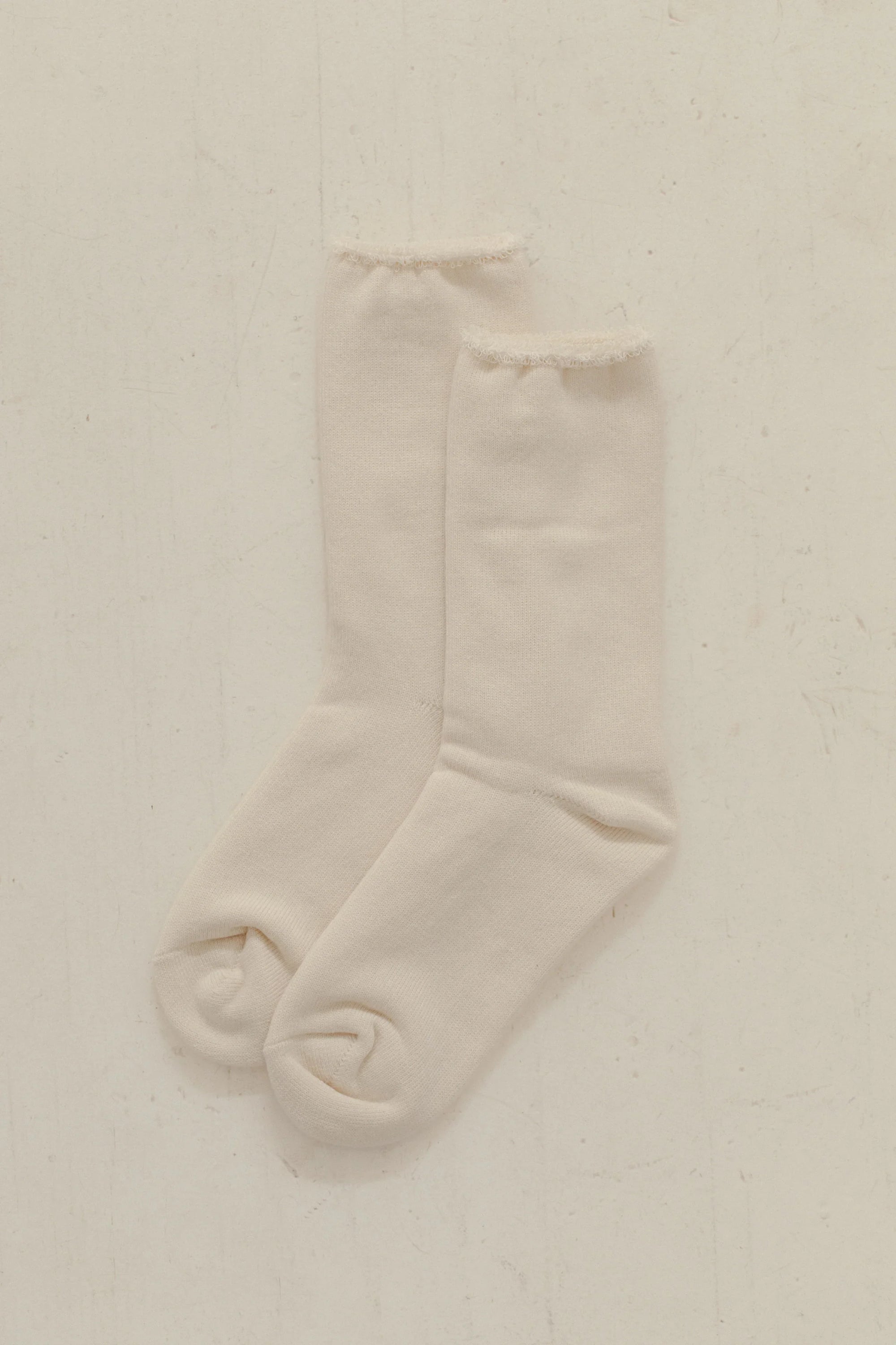 Silk Cotton Lounge Socks in Ivory