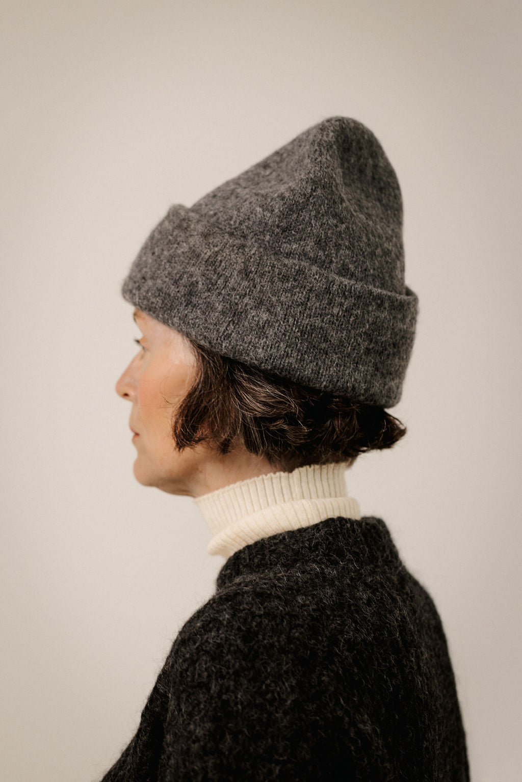Baby Alpaca Andes Beanie in Charcoal