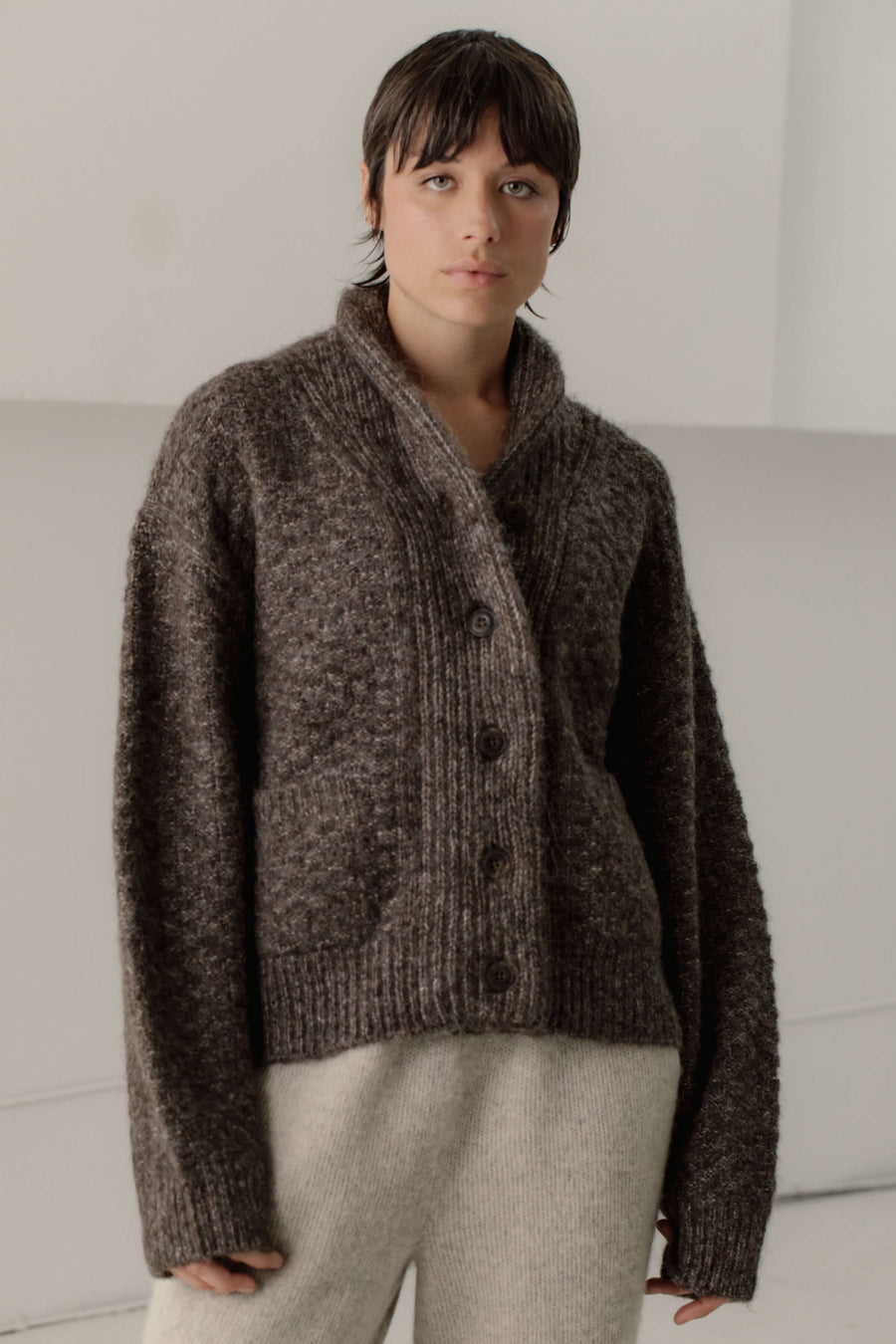 Bowen Shawl Cardi in Earth