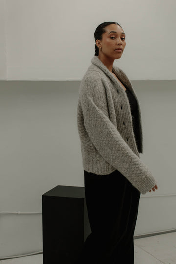 Bowen Shawl Cardi in Marble Grey