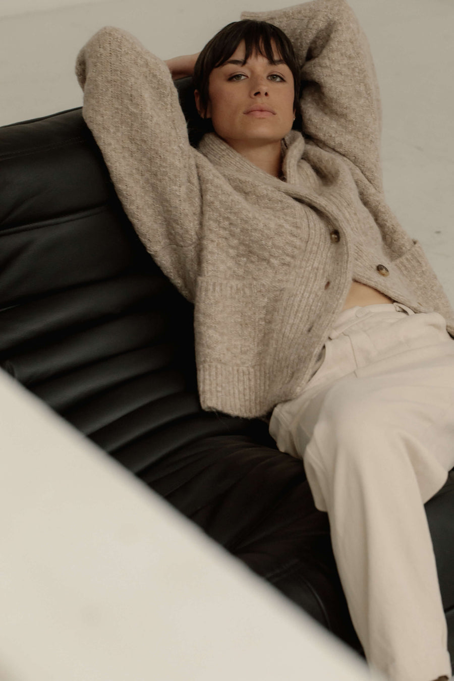 Bowen Shawl Cardi in Wheat