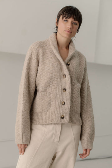 Bowen Shawl Cardi in Wheat