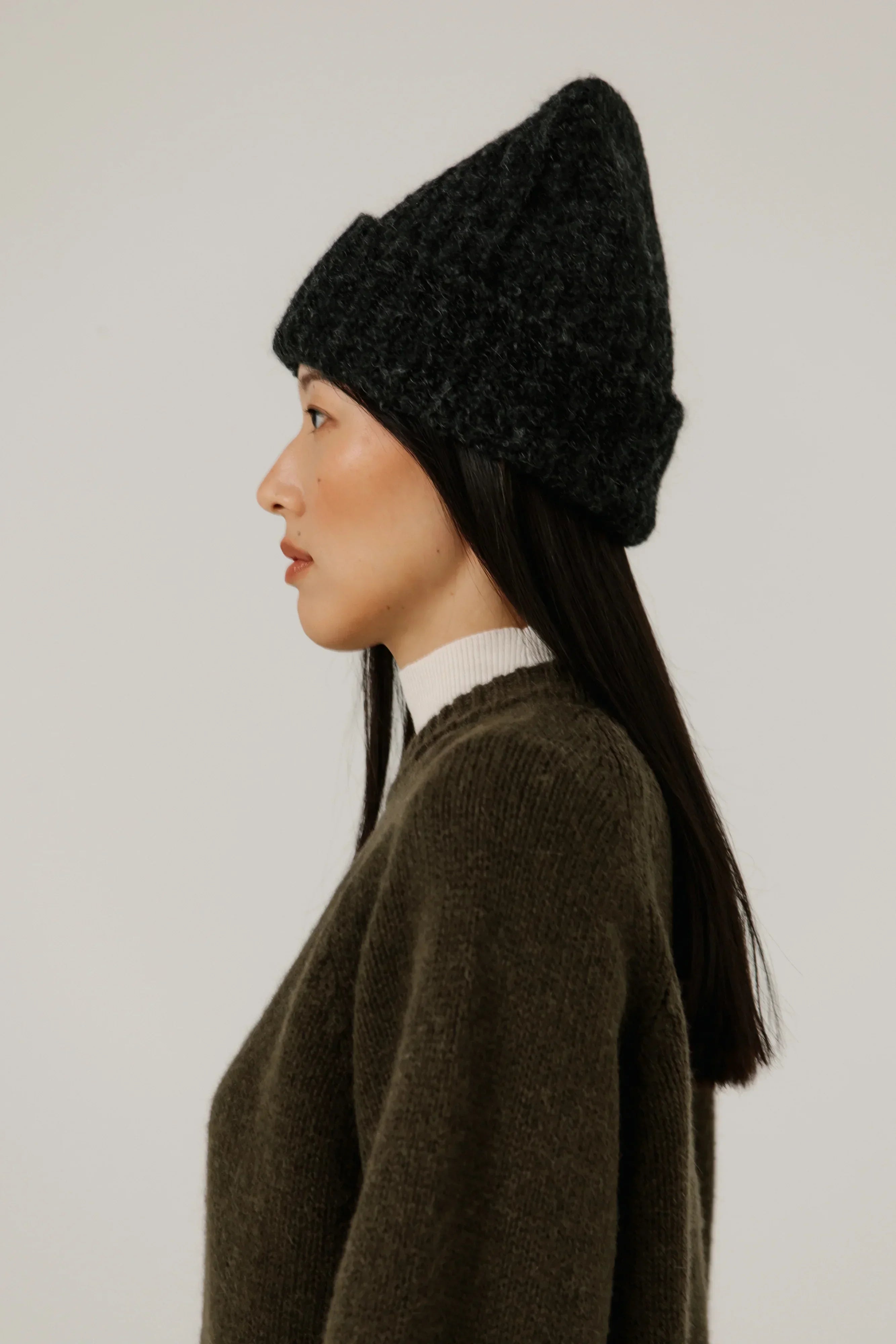 Colette Boucle Beanie in Basalt – Bare Knitwear