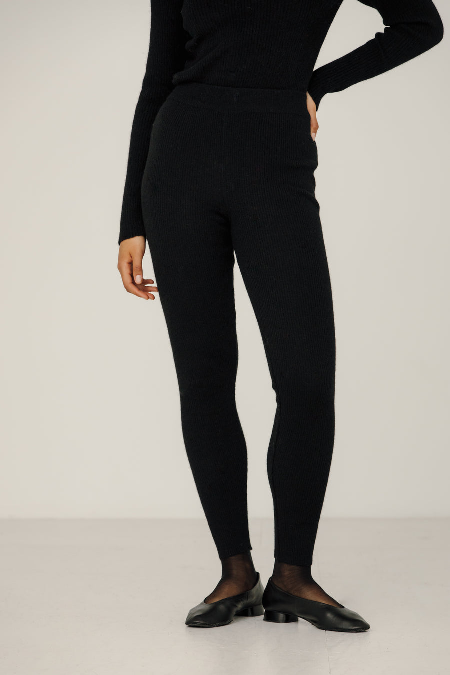 Core Rib Tights in Classic Black