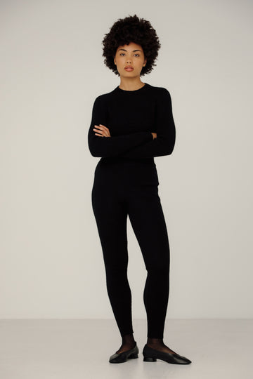 Core Rib Tights in Classic Black