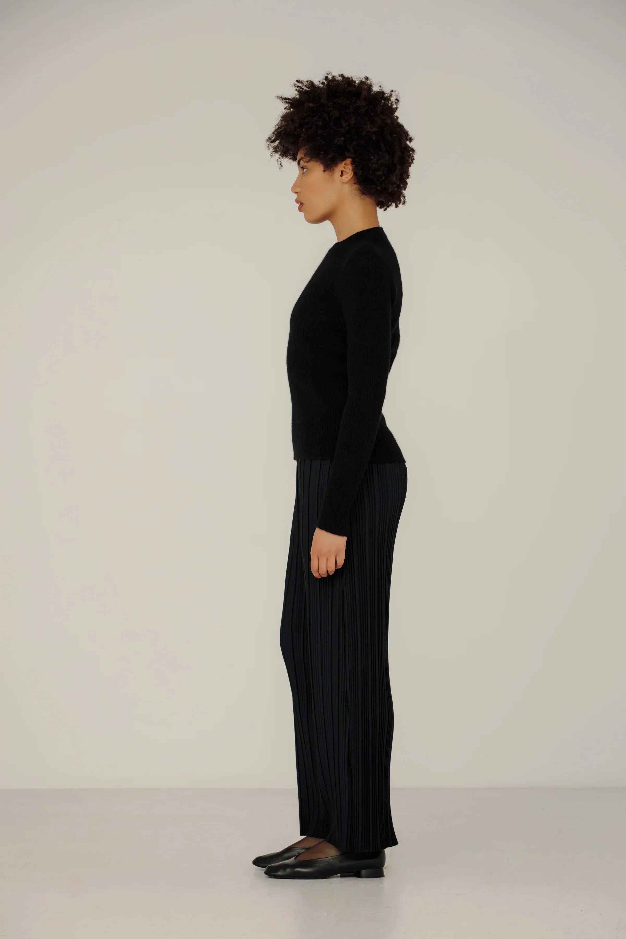 Core Rib Top in Classic Black – Bare Knitwear
