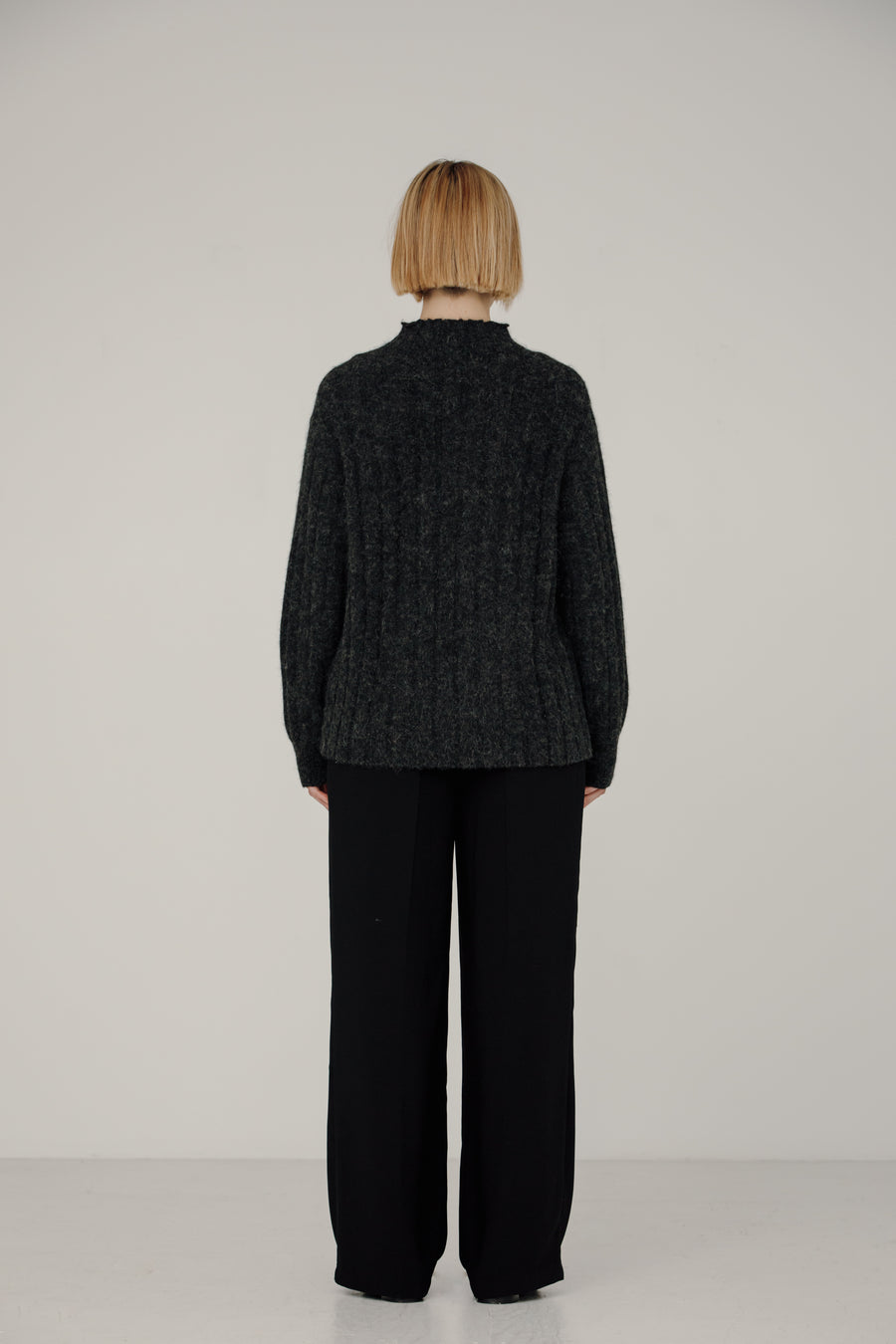 Demi Mock Neck in Basalt