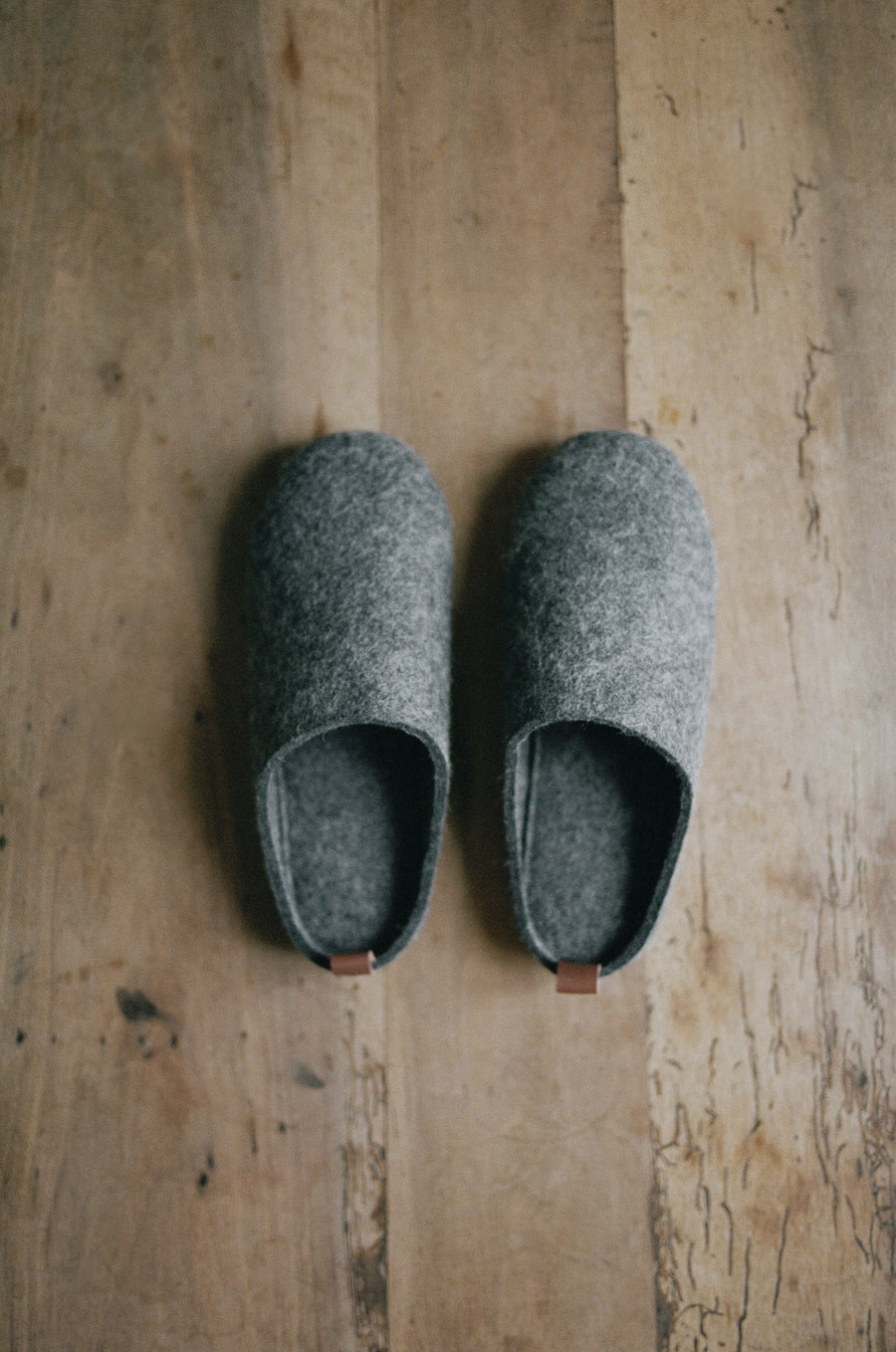 Felted Alpaca Slippers in Charcoal
