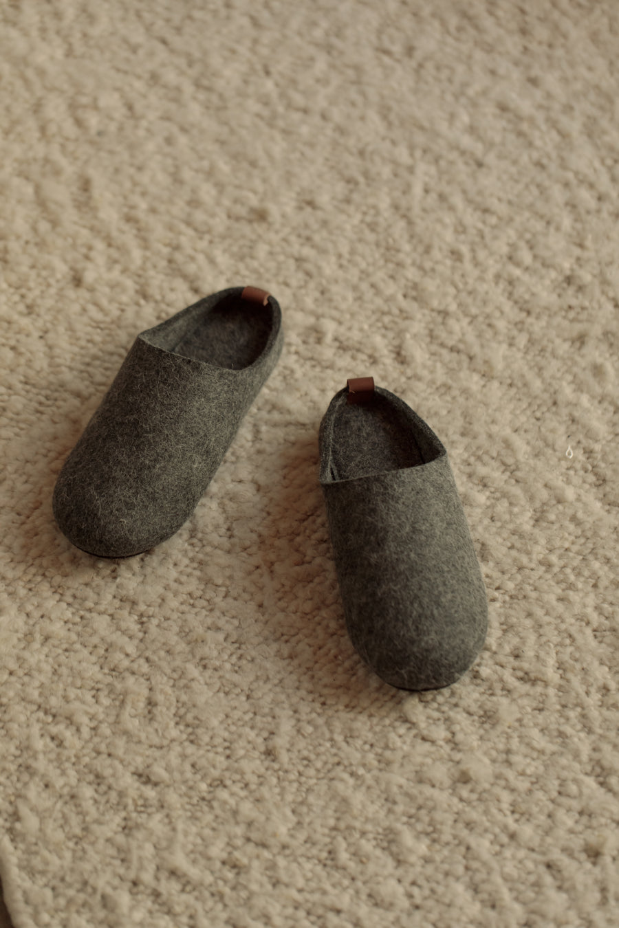 Felted Alpaca Slippers in Charcoal