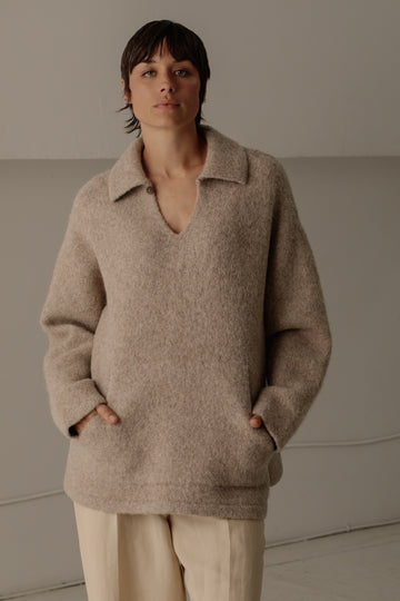 Felted Polo in Wheat