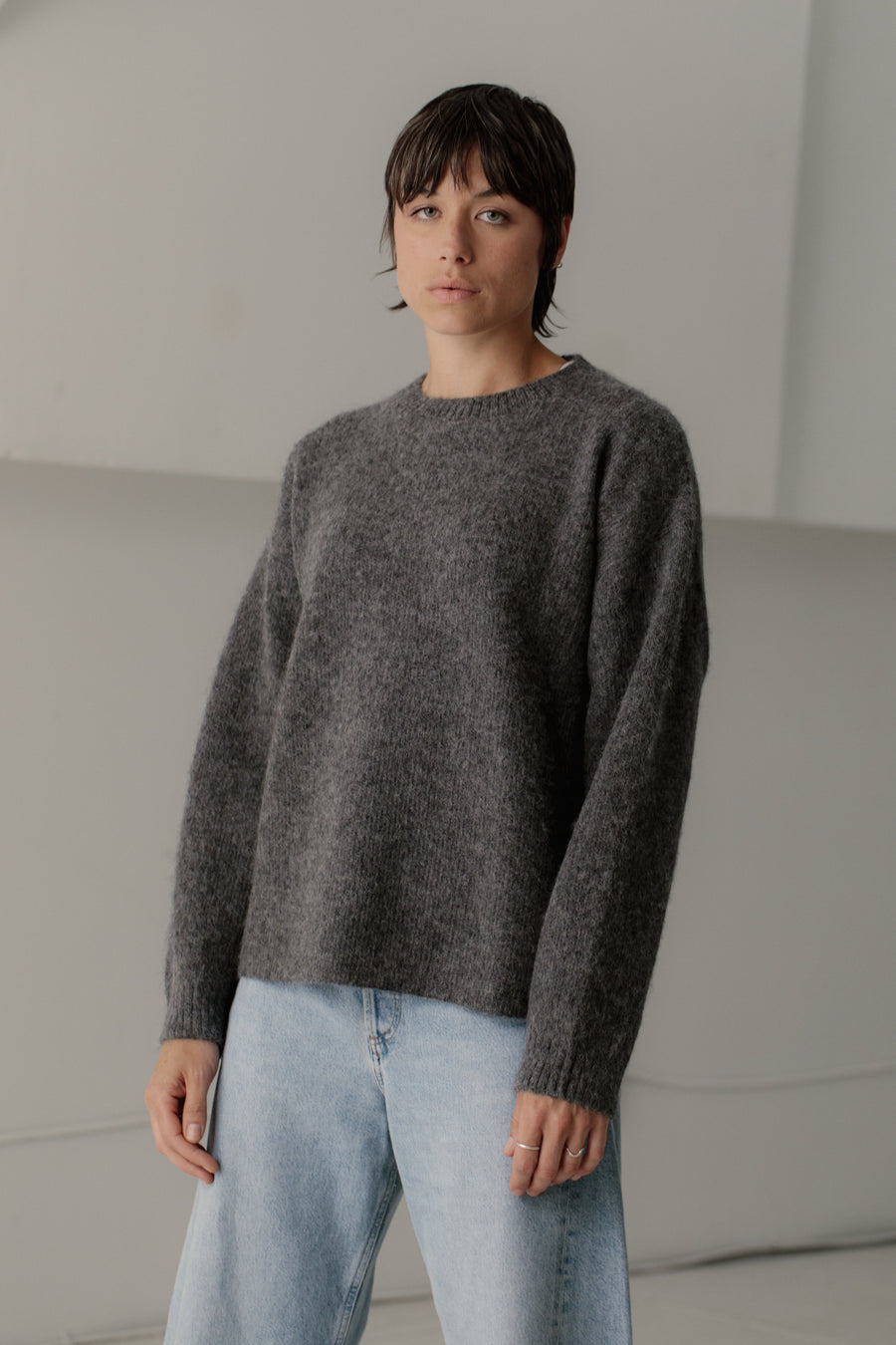 Jude Alpaca Crew in Ash
