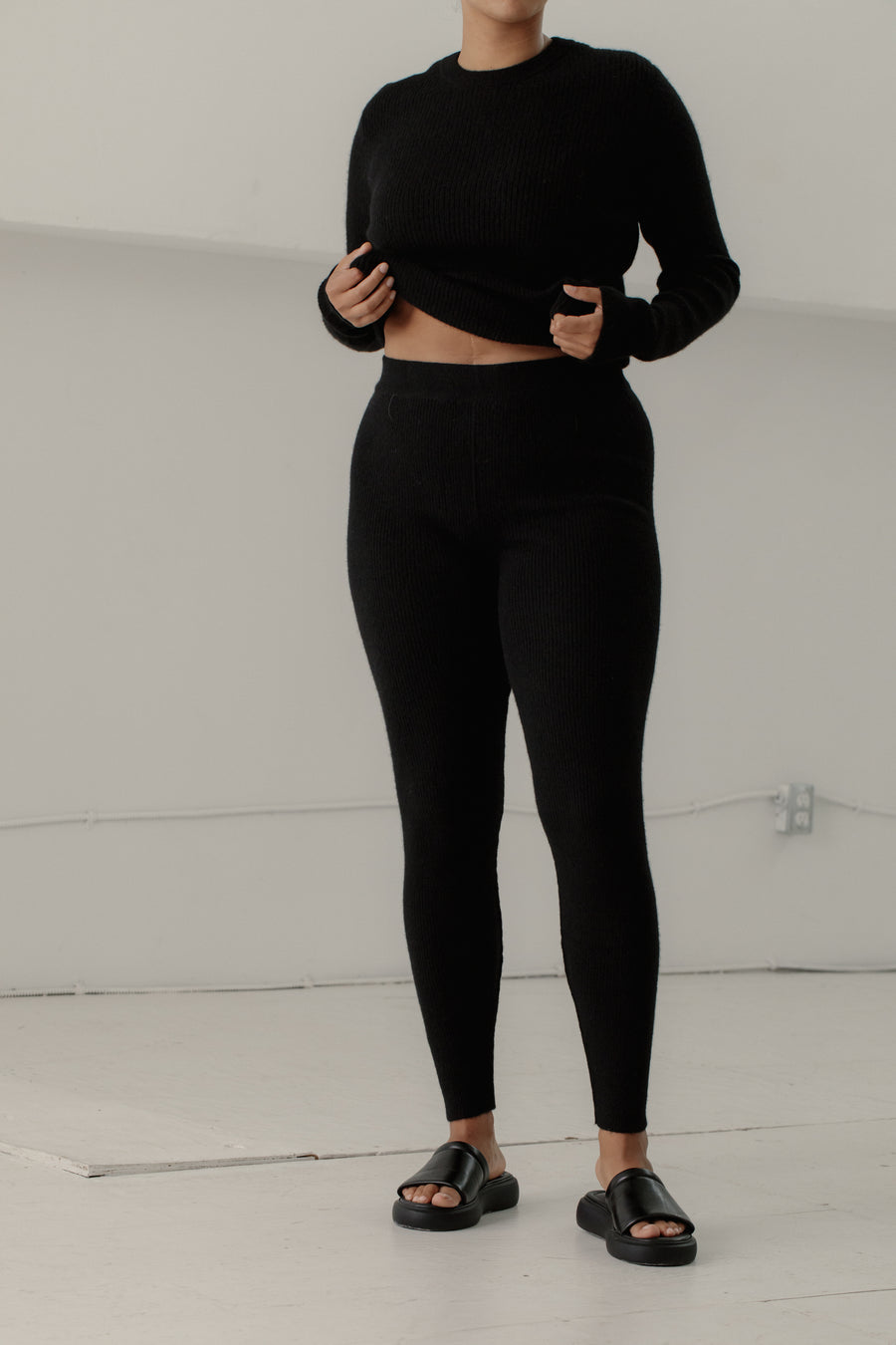 Marin Rib Tights in Classic Black