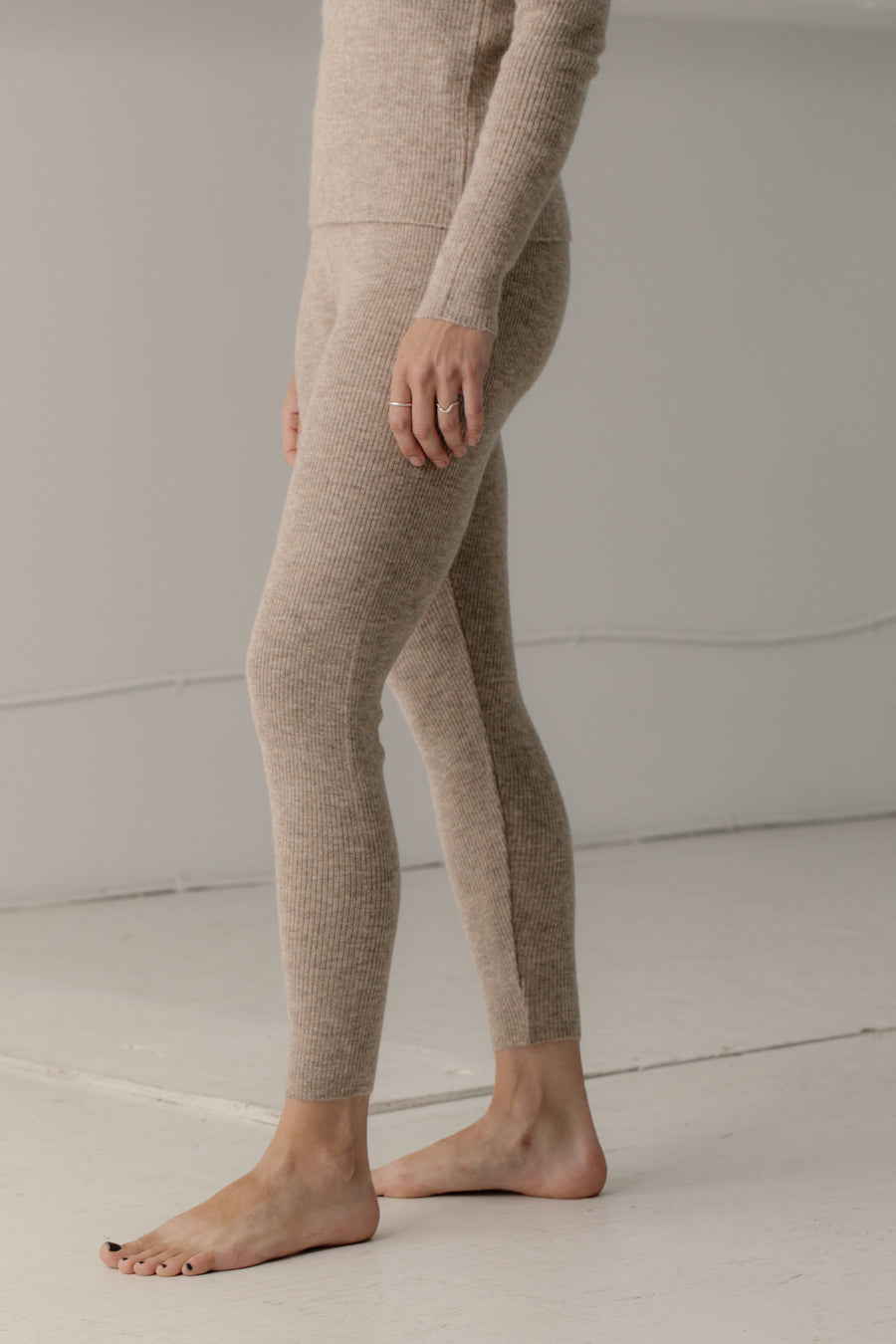 Core Rib Tights in Wheat