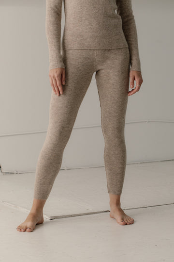 Core Rib Tights in Wheat