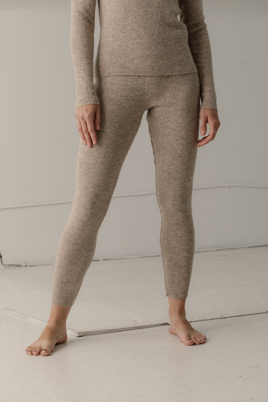Core Rib Tights in Wheat