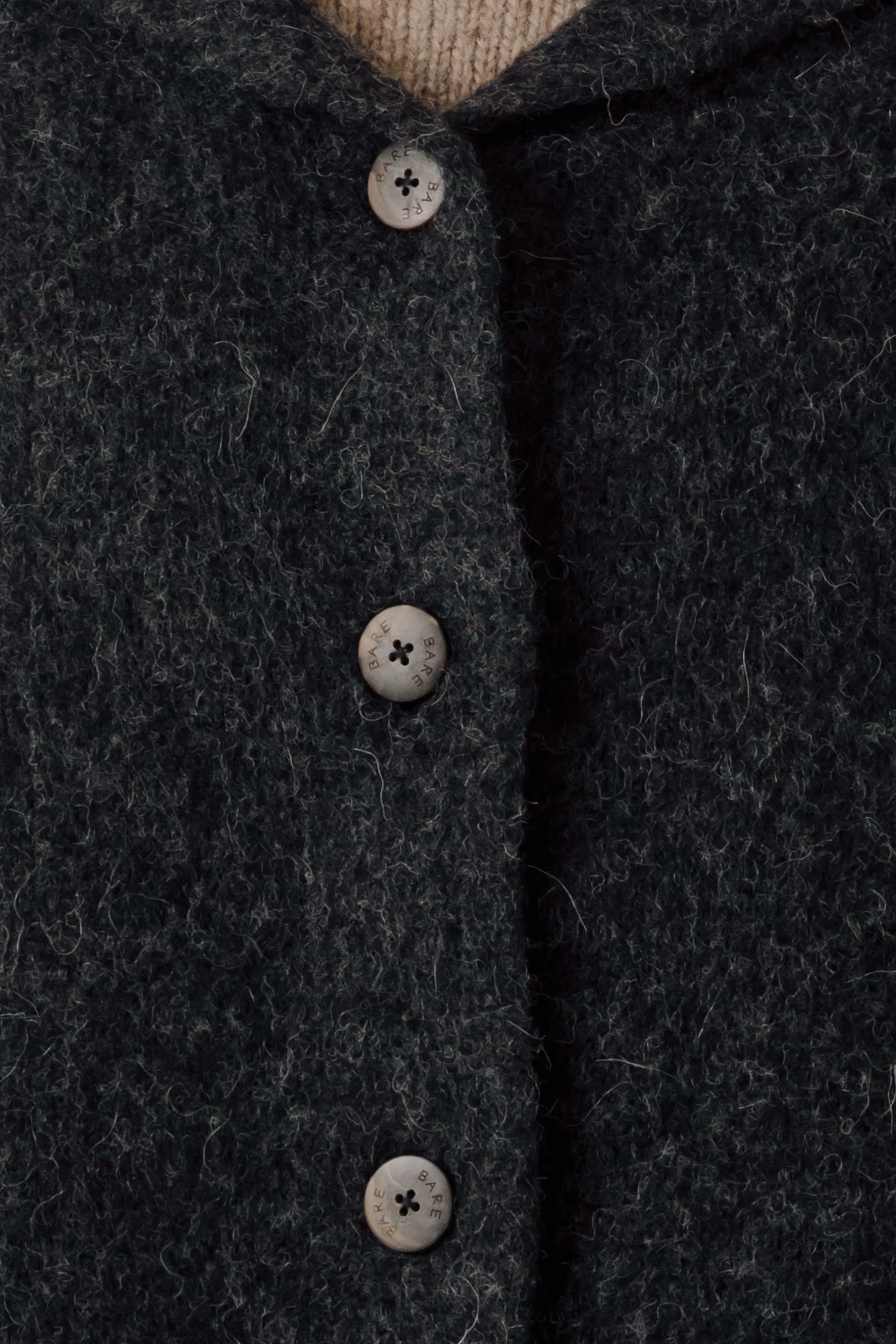 Nook Alpaca Knit Coat in Basalt – Bare Knitwear