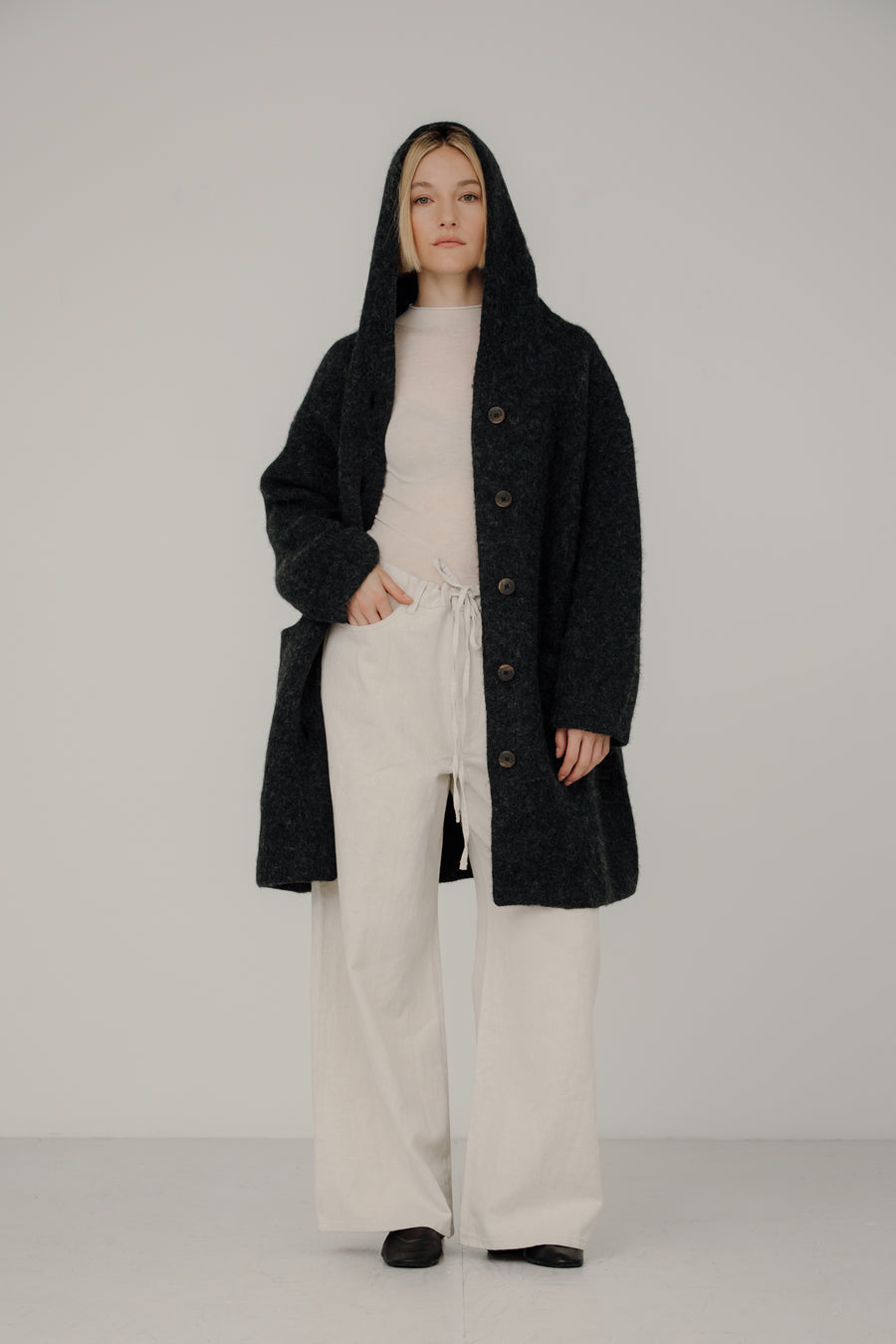 Nook Alpaca Coat in Basalt