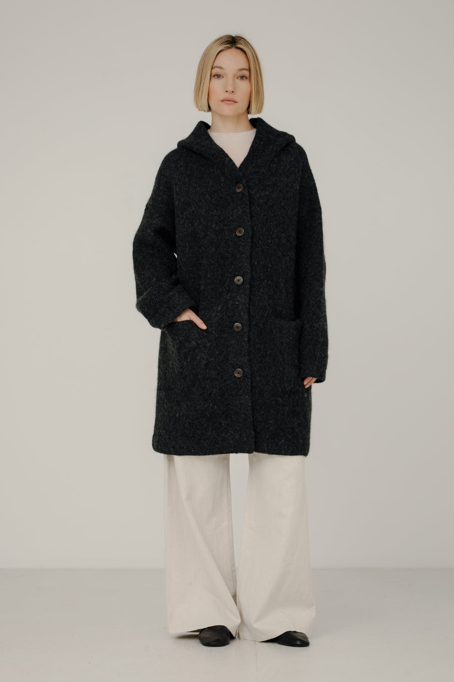 Nook Alpaca Coat in Basalt