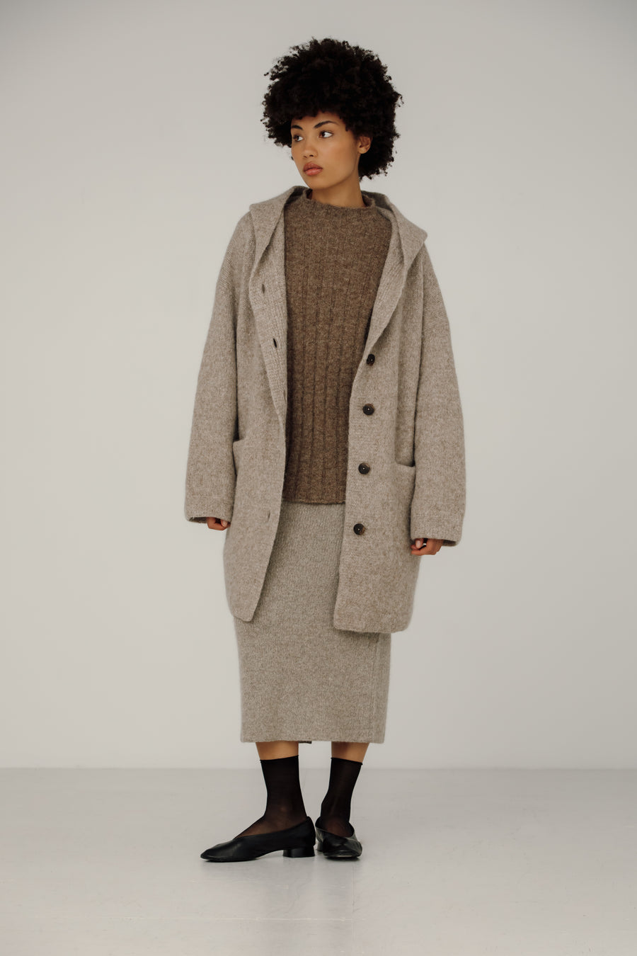 Nook Alpaca Coat in Fawn