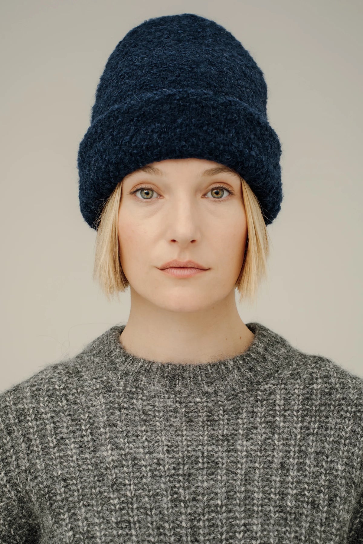 Remi Beanie in Navy – Bare Knitwear display picture 3