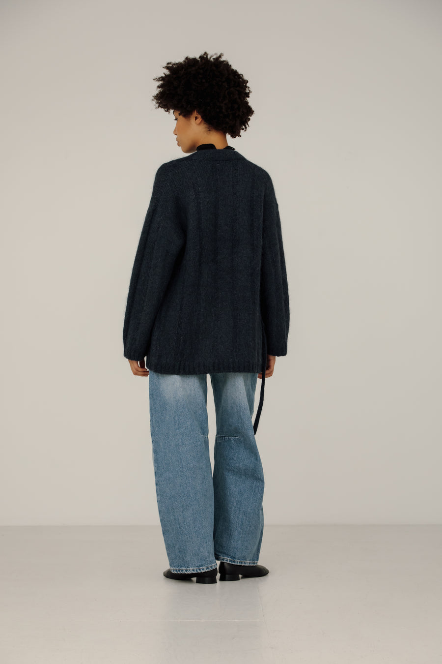 Roan Wrap Cardigan in Denim