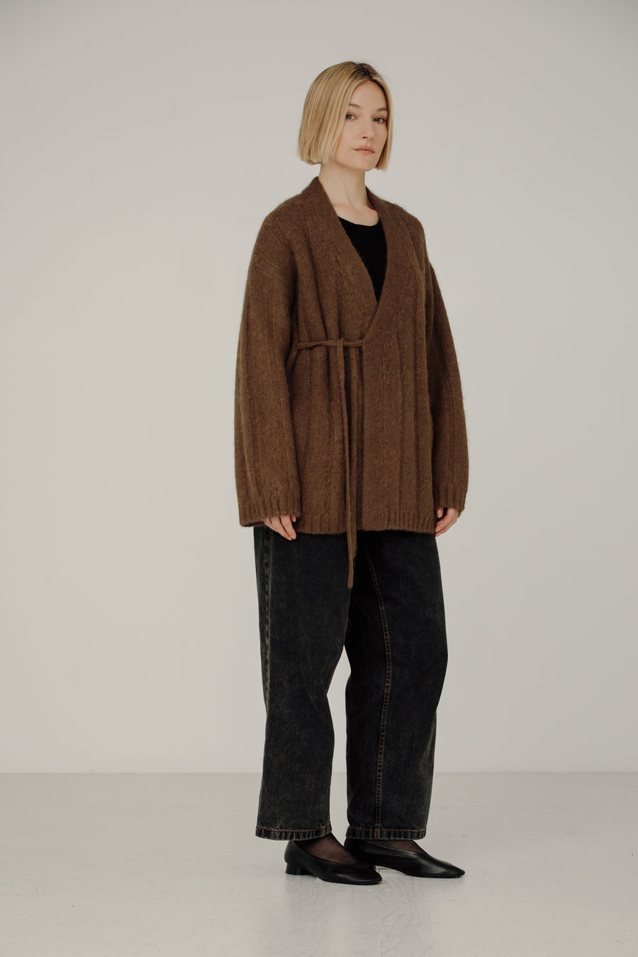 Roan Wrap Cardigan in Saddle