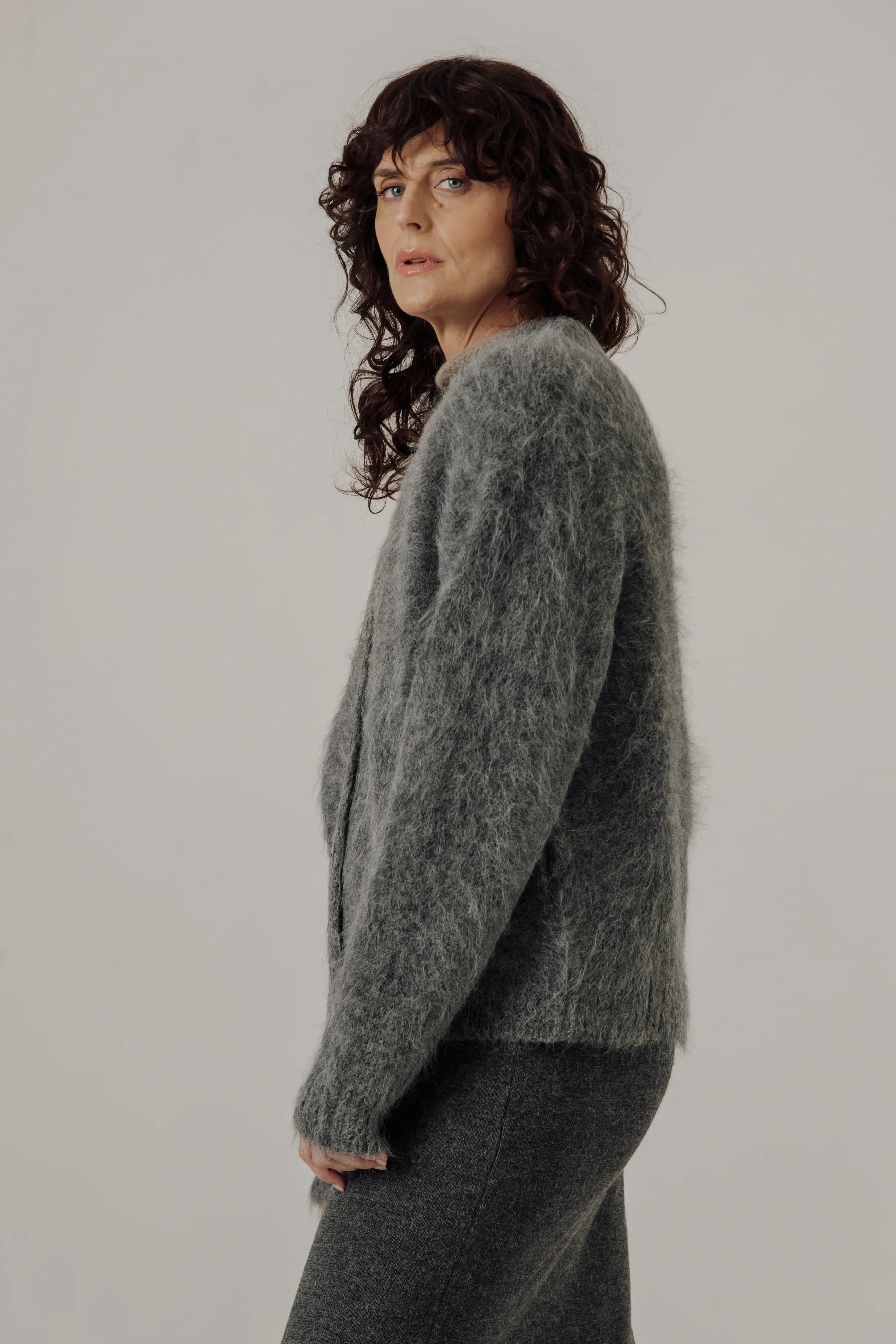 Suri Alpaca Cardigan in Stone – Bare Knitwear