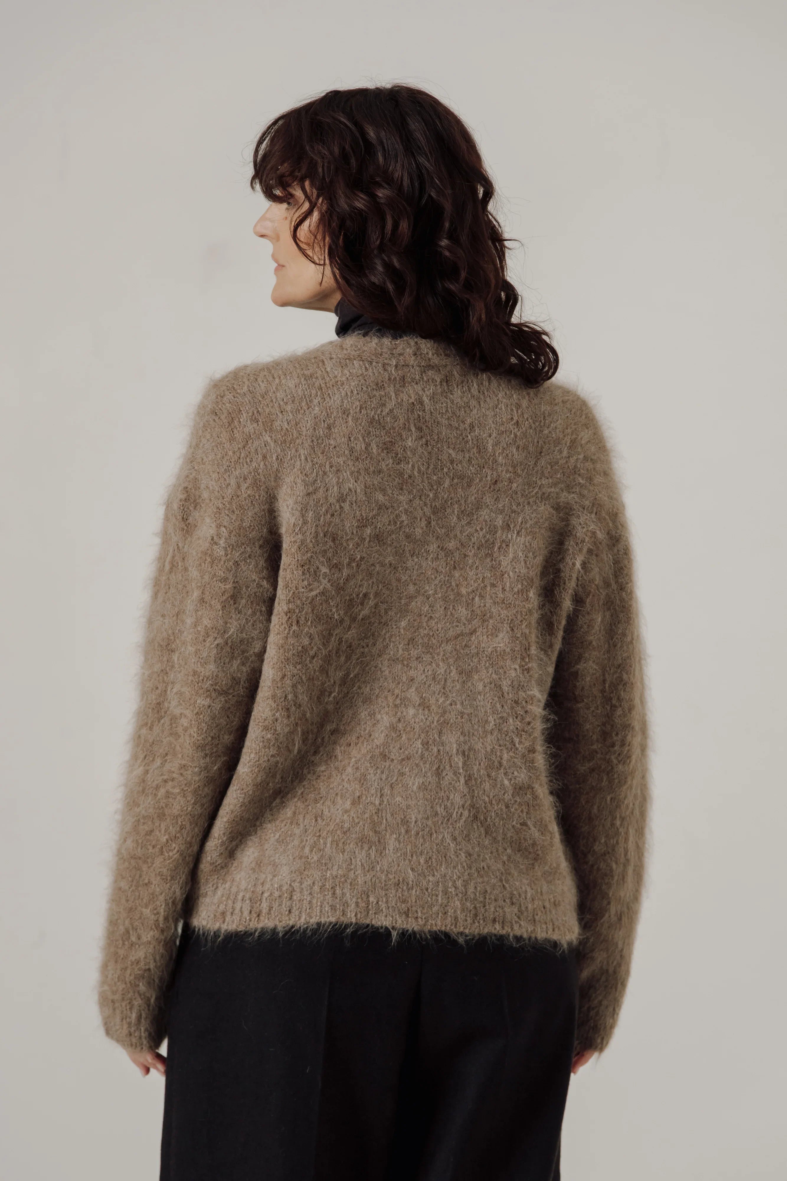 Suri Alpaca Cardigan in Taupe – Bare Knitwear