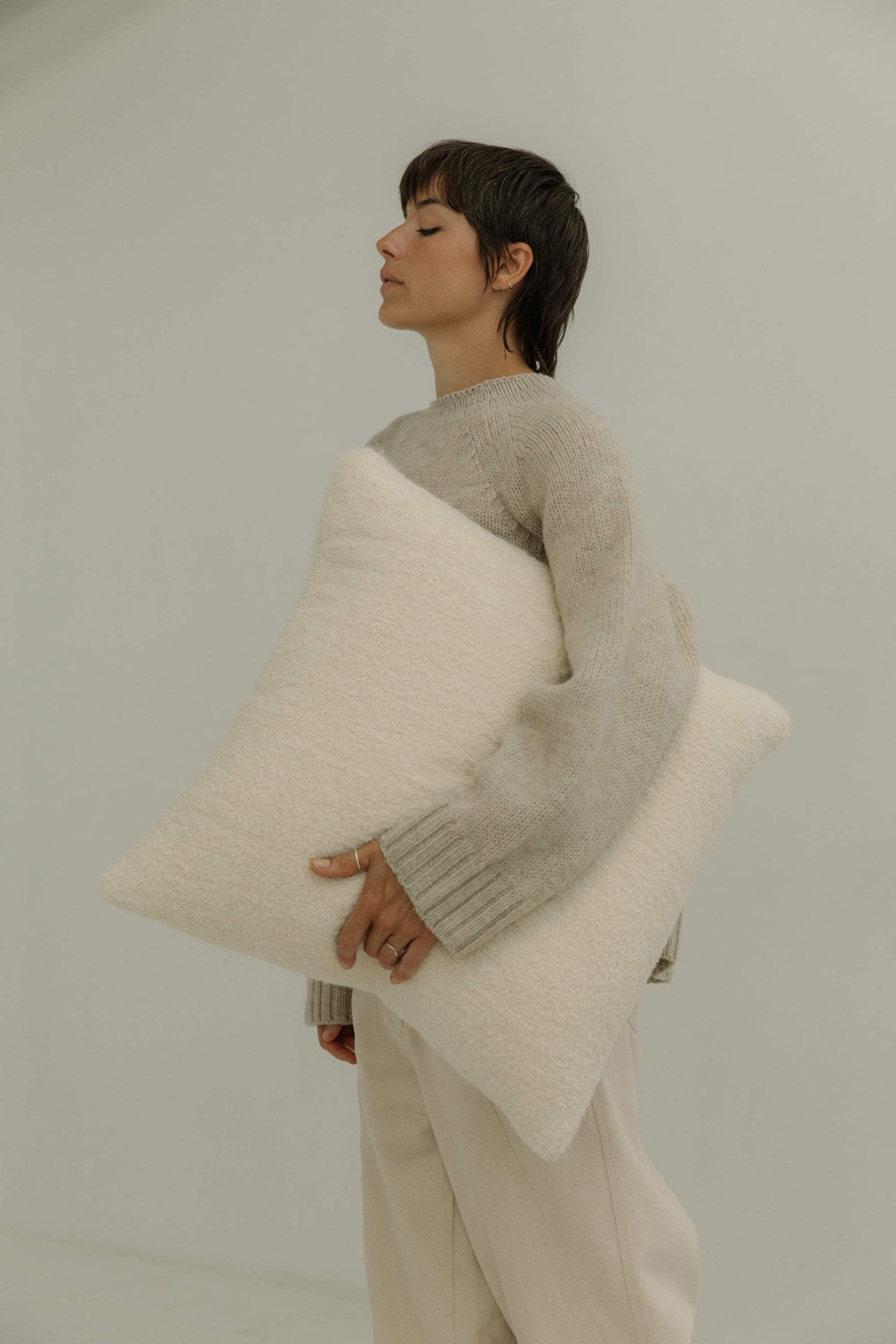 Marta Alpaca Pillow in Ivory