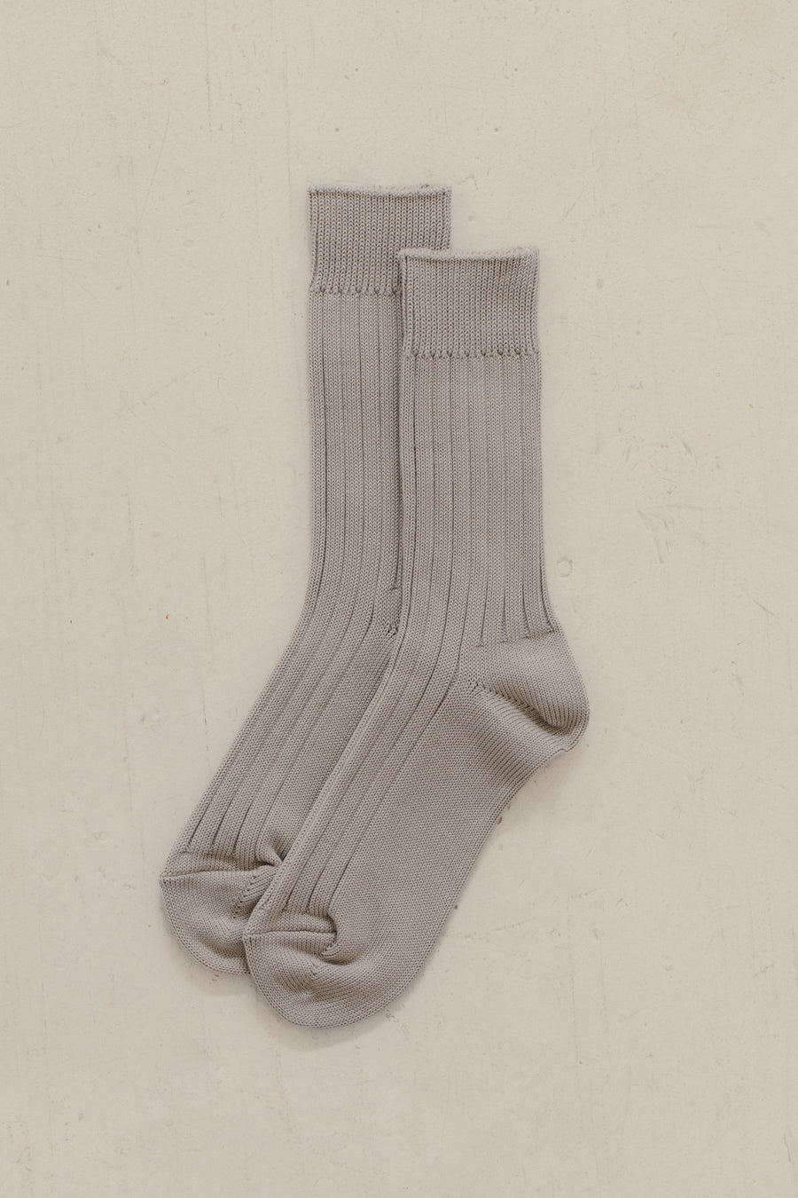 Egyptian Cotton Ribbed Socks in Grey