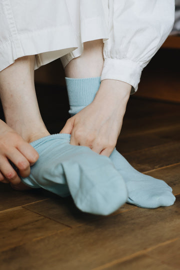 Egyptian Cotton Plain Socks in River