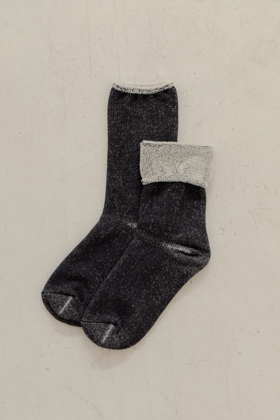 Silk Cotton Lounge Socks in Charcoal