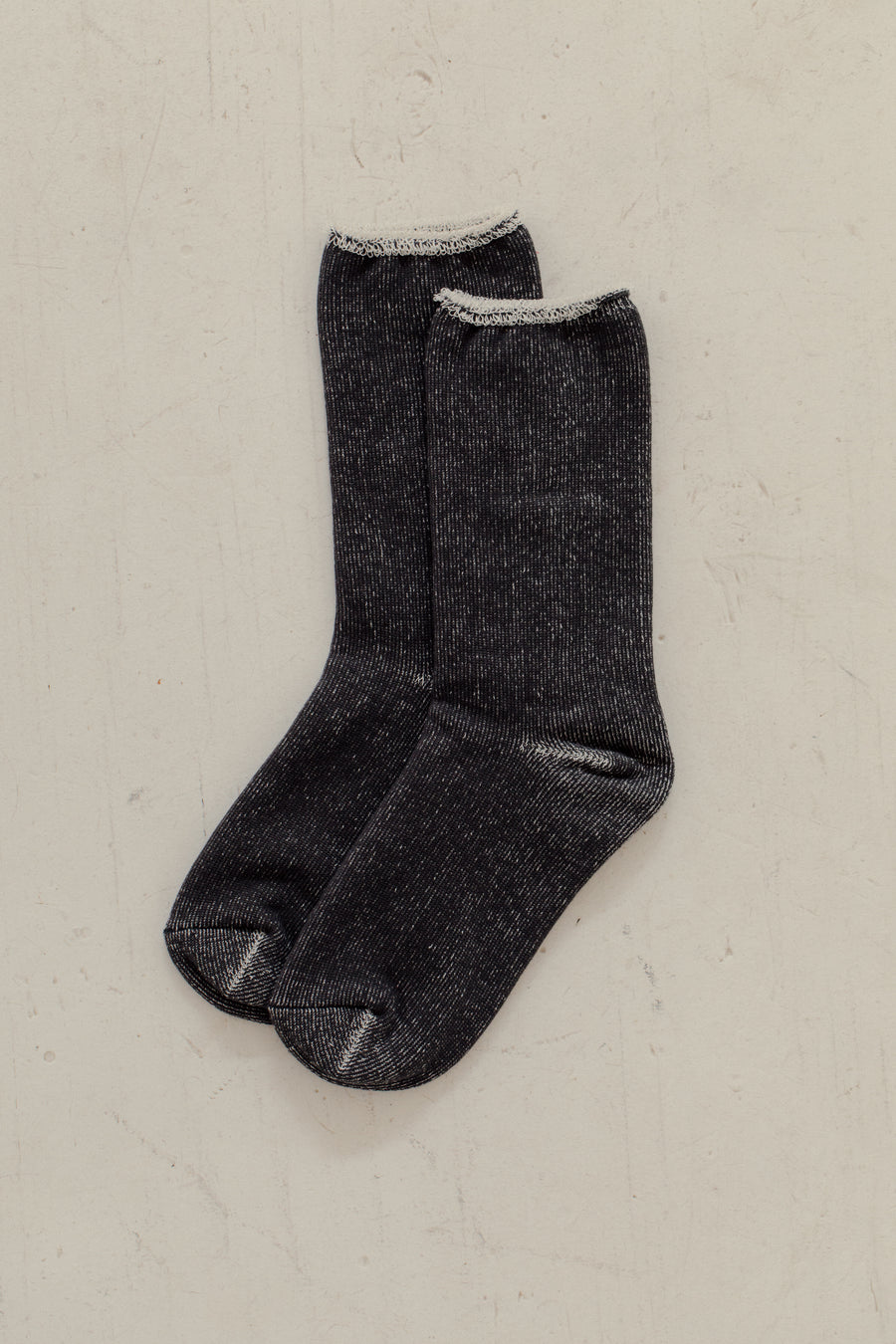 Silk Cotton Lounge Socks in Charcoal