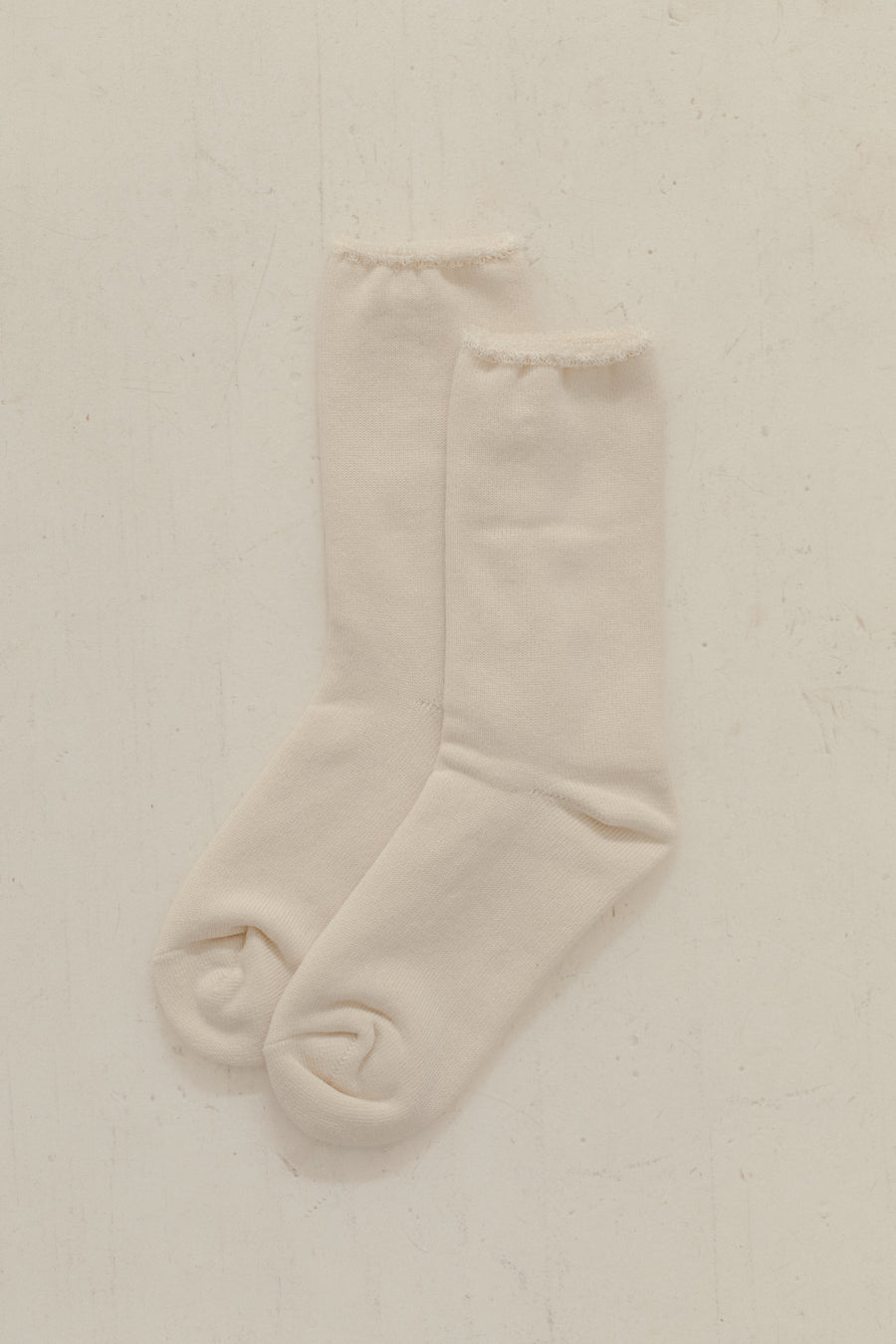 Silk Cotton Lounge Socks in Ivory
