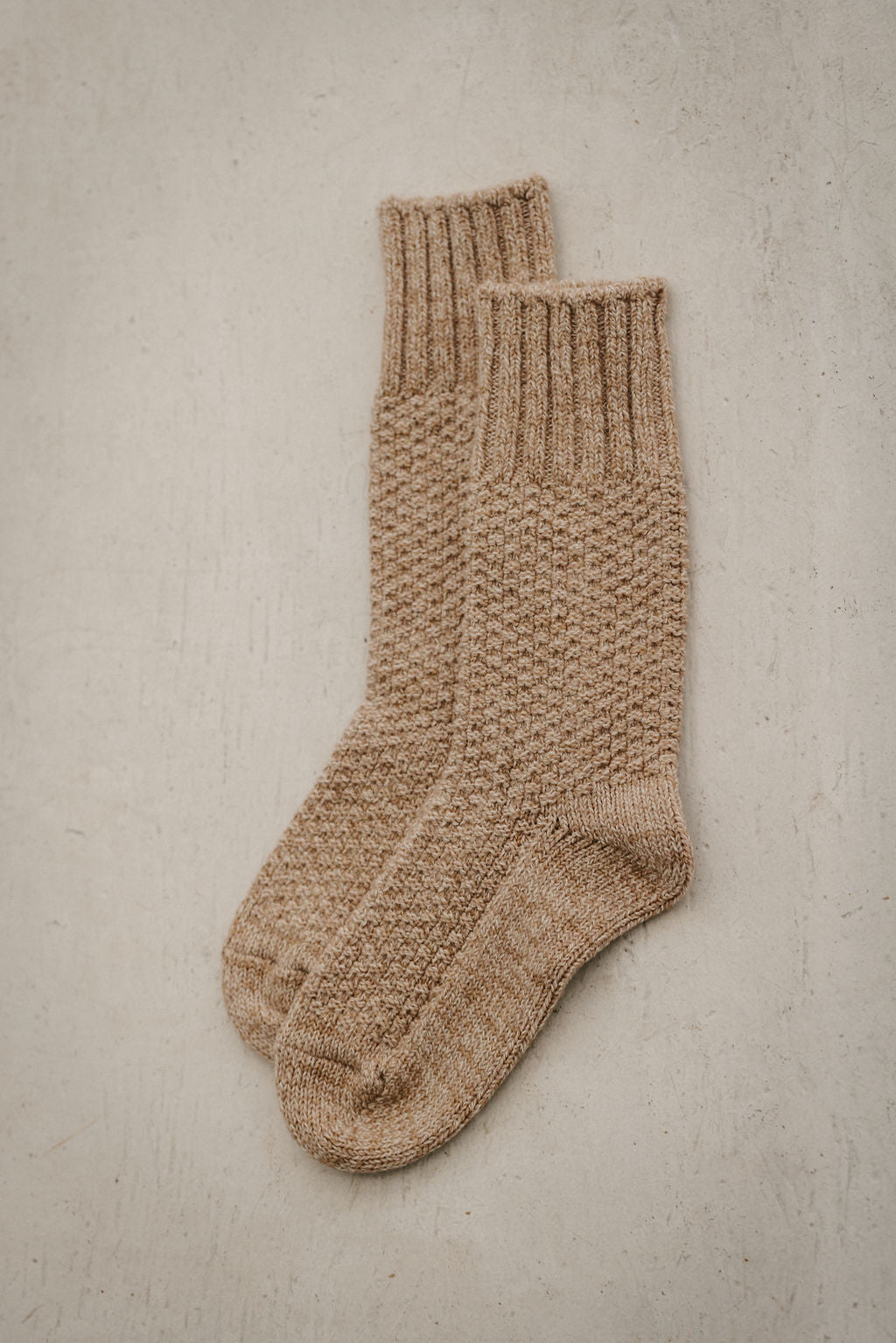 Wool Cotton Boot Sock in Beachstone