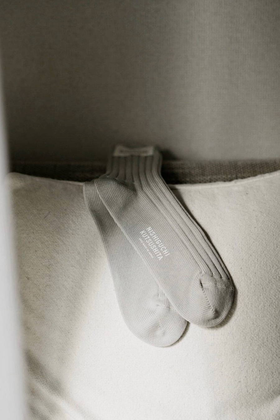 Egyptian Cotton Ribbed Socks in Grey