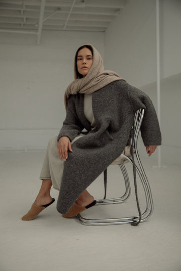 Alpaca Travel Wrap in Wheat
